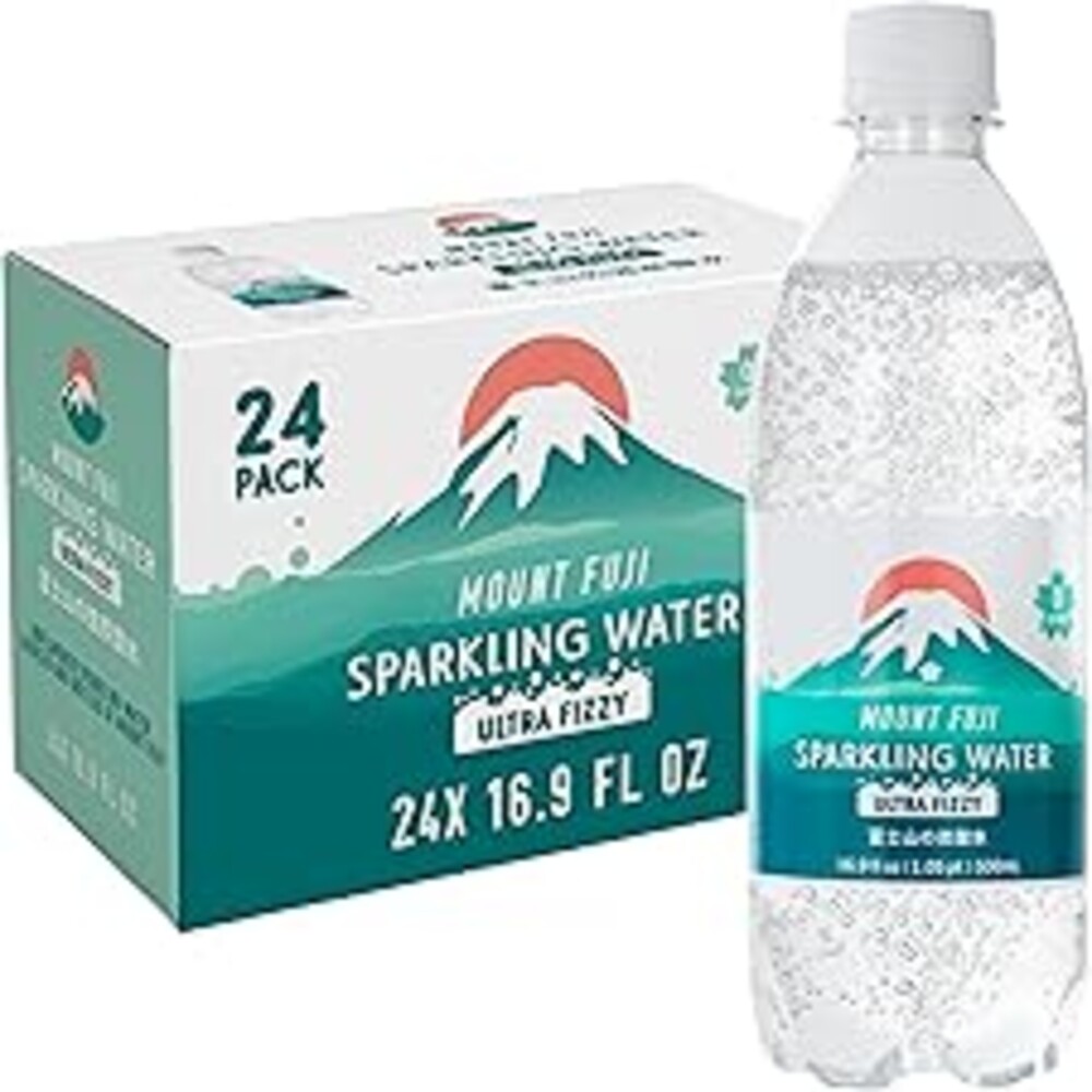 IRIS Sparkling Water Bottles, 16.9 fl oz, 24-Pack, Strong Carbonation from Mount Fuji Spring, Refreshing Japanese Natural Mineral Seltzer Carbonated Soda Water, Product of Japan