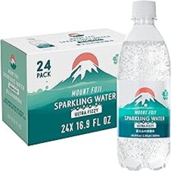 IRIS Sparkling Water Bottles, 16.9 fl oz, 24-Pack, Strong Carbonation from Mount Fuji Spring, Refreshing Japanese Natural Mineral Seltzer Carbonated Soda Water, Product of Japan