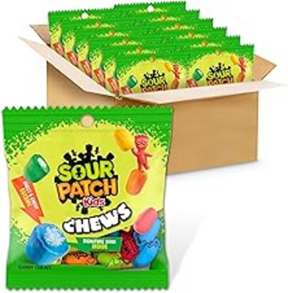 SOUR PATCH KIDS Chews Soft & Chewy Candy, Bulk Candy, 12-2.12 oz Bags