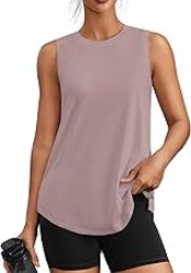 PINSPARK Workout Tops for Women Sleeveless Athletic Tank Tops UPF 50+ Running Tanks with Side Slits Loose Fit Gym Yoga Shirt
