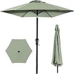 Best Choice Products 10ft Outdoor Patio Umbrella, Outdoor Table Umbrella, Yard Umbrella, Market Umbrella with 8 Sturdy Ribs, Push Button, Tilt and Crank - Sage Green