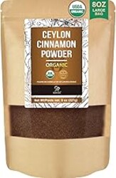 Soeos Organic Ceylon Cinnamon Powder, 8oz (Pack of 1), Premium Ground Cinnamon, Non-GMO, Gluten-Free, Freshly Packed