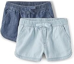 The Children's Place Baby Girls' and Toddler Pull on Chambray Shorts