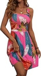 HUHOT Women's Summer Casual Square Neck Dress with Pocket Cute Sleeveless High Waist A-line Sundress Midi Dresses 2026