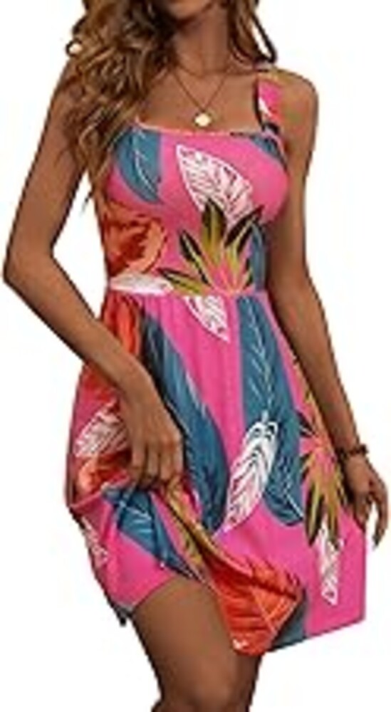 HUHOT Women's Summer Casual Square Neck Dress with Pocket Cute Sleeveless High Waist A-line Sundress Midi Dresses 2026
