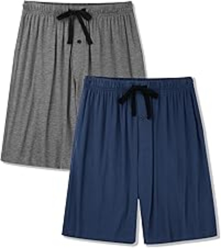 BAMBOO COOL Men's Pajama bottoms Lounge Sleep Shorts Soft Comfortable Breathable Pajamas Shorts with Pockets 2 Pack