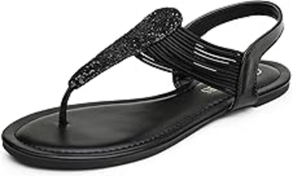 DREAM PAIRS Women's Elastic Strappy String Thong Ankle Strap Summer Gladiator Sandals