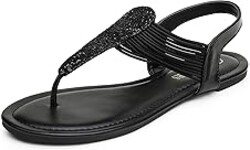 DREAM PAIRS Women's Elastic Strappy String Thong Ankle Strap Summer Gladiator Sandals