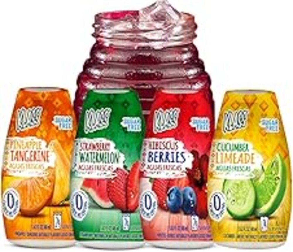 Klass Aguas Frescas | Liquid Water Enhancer | Classic Variety Pack | Flavors: Cucumber Limeade Strawberry Watermelon Hibiscus Berries & Pineapple Tangerine | Naturally Flavored | Sugar Free | Zero Calories Per Serving | Keto | 4 Bottles, Makes 96 Drinks