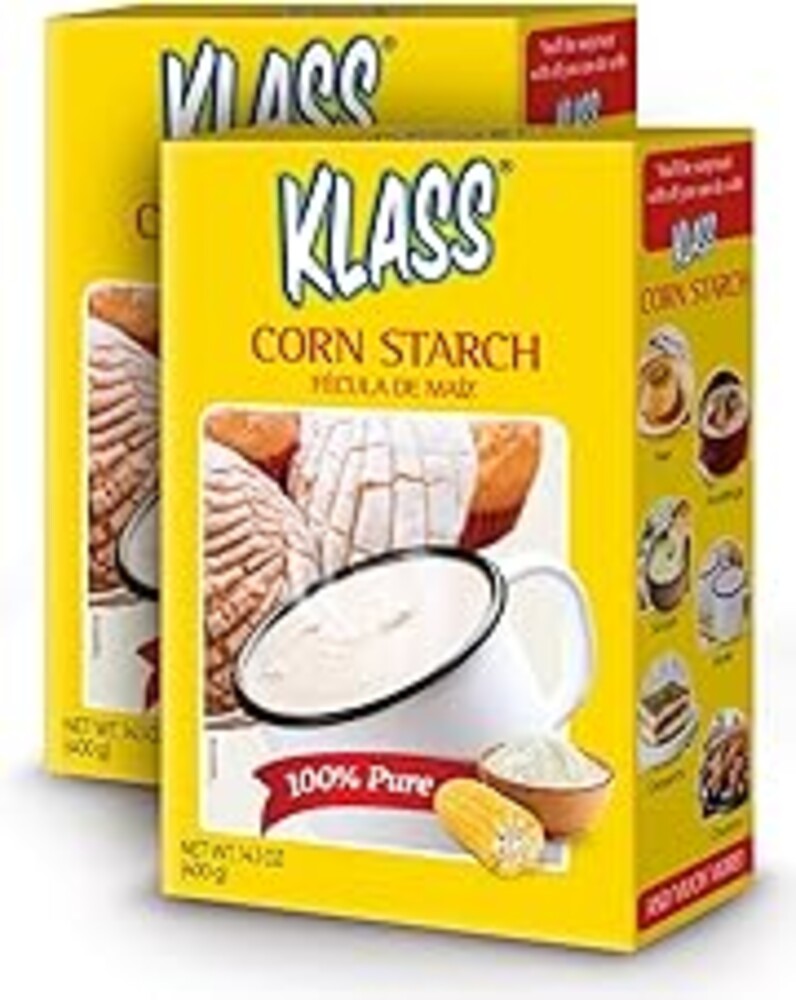 Klass Corn Starch 100% Pure 1.76 Pounds - 0% Calories 0% Total Fat & Sugar Free (28.2 Oz Pack of 2)