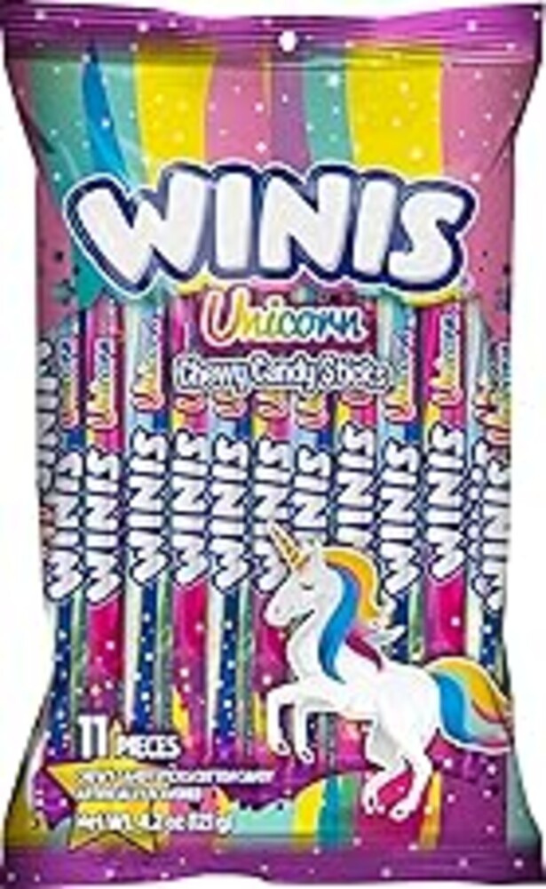 Winis Unicorn | Chewy Candy Swirl | Cotton-Candy Flavored | Sharing Size 4.3 Oz Bag - 11 Pieces | Gifts, Holiday, Parties, Concessions, Pantry, Non-Melting, Party