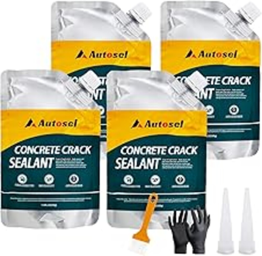 Concrete Crack Filler, High Elasticity Cement Crack Repair Sealant, Self-Leveling Waterproof Caulking Glue for Driveways, Walkways, Patios, Outdoor Concrete Joint Repair-4 PCS