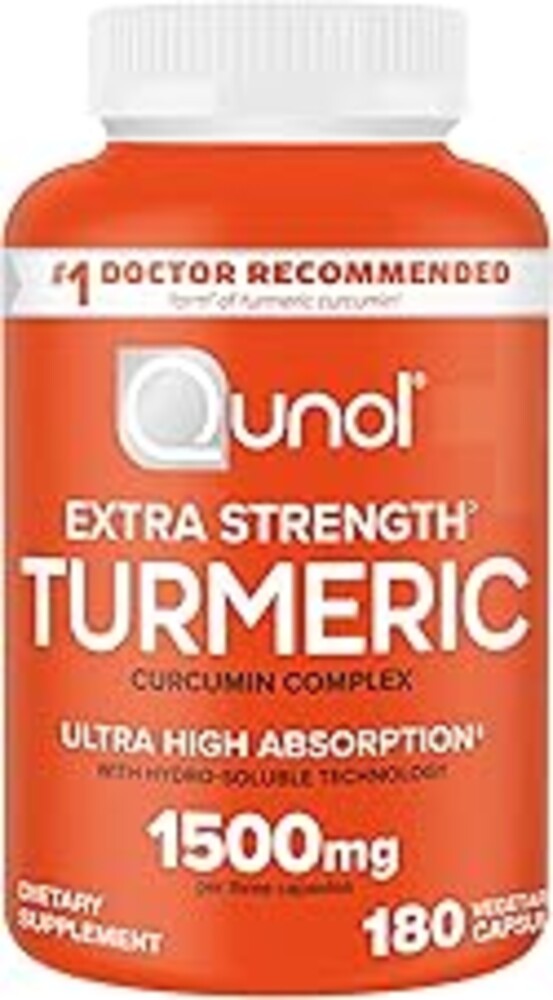 Qunol Turmeric Curcumin Supplement, Turmeric 1500mg With Ultra High Absorption, Joint Support Supplement, Extra Strength Turmeric Capsules, 2 Month Supply, 180 Count (Pack of 1)