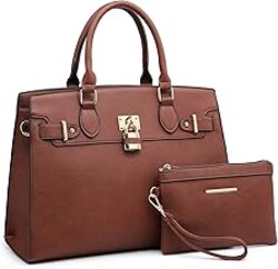 Dasein Women Handbags and Purses Ladies Shoulder Bag Top Handle Satchel Tote Work Bag with Matching Clutch