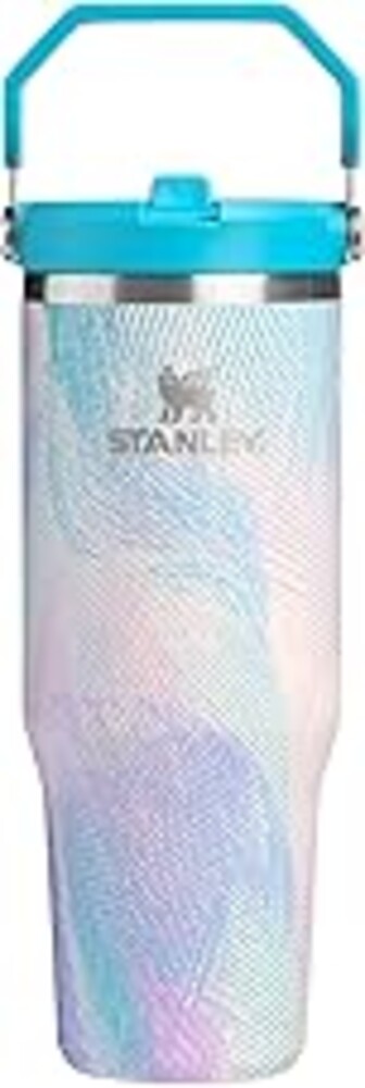 STANLEY IceFlow 2.0 Flip Straw Tumbler with Handle 30 oz | Twist On Lid and Flip Up Straw | Leakproof Water Bottle | Insulated Stainless Steel | BPA-Free | Sea Glass Plume