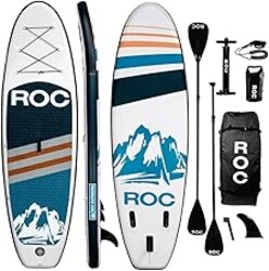 Roc Inflatable Stand Up Paddle Board with Premium SUP Paddle Board Accessories, Wide Stable Design, Non-Slip Comfort Deck for Youth & Adults
