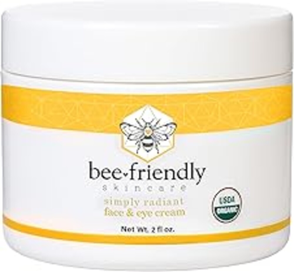BeeFriendly Organic Face and Eye Cream, USDA Certified Organic Facial Moisturizer, All In One Natural Face, Eye, Neck, Decollete Cream Reduces Wrinkles & Lines, 2 oz