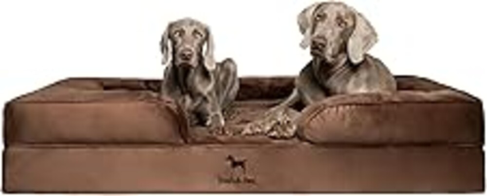 NOAH & PAW Giant Dog Bed XXL, 55x45x11 Inch, Orthopedic Dog Beds, Eggshell Memory Foam Infused with Cooling Gel, Inner Cover, Waterproof, Machine Washable (Velvet Sofa Collection)