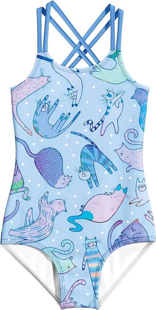 LQSZ Girls One Piece Swimsuits Quick Dry Beach Bathing Suit Cross Shoulder Strap Swimwear