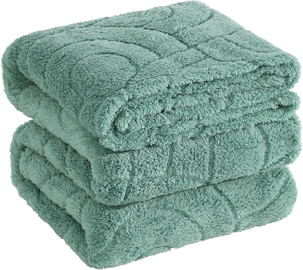 Twin Blanket for Bed - Soft Blankets for Women, Cute Cozy Fleece Blanket for Girls Gift, Jade Green,60x80 Inches