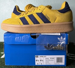 US Men’s 8.5 - Adidas Samba XLG “Bold Gold Night Indigo” Foot Locker Exclusive