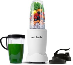 nutribullet Pro Personal Blender, Shakes, Smoothies, Food Prep, and Frozen Blending, 32 Ounce Cup, 24 Ounce Cup, Flip-top Travel Lid, 900 Watt, Matte White, NB9-0901AW