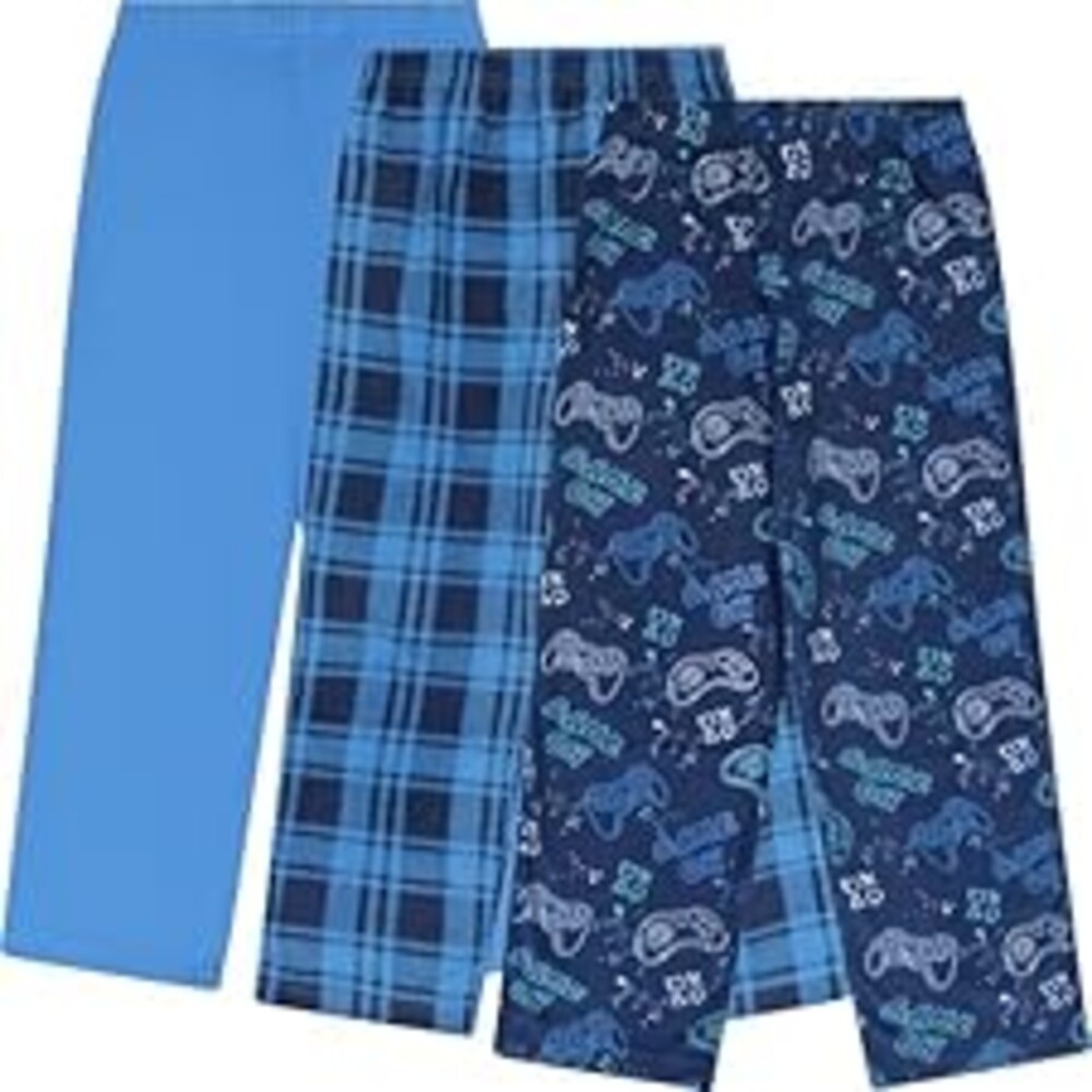 Mad Dog Concepts Boys Pajama Pants - Soft Micro Fleece PJ Bottoms for Kids Printed Plaid Design Boy's Sleepwear Size 6–20 3PK