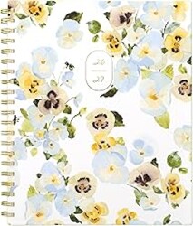 Cambridge Planner 2026-2027 Weekly & Monthly Academic 12-Month July-June, 8-1/2" x 11", Leah Bisch, Pansy Bouquet (LB50-905A)