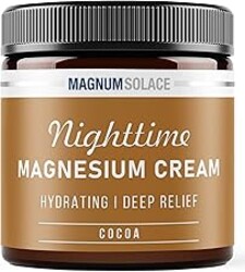 Magnesium Cream – Nighttime Magnesium Lotion – Apply to Legs, Buttocks, Arms or Chest – Topical Magnesium Chloride – USA Made and Safe for Kids (Cocoa)