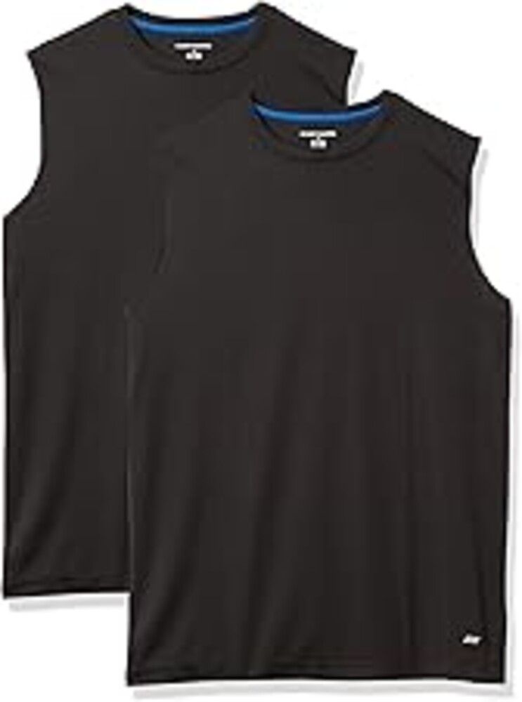 Amazon Essentials Men's Gym Tank Tops, Moisture-Wicking Dry Fit Breathable Muscle Shirts, Pack of 2