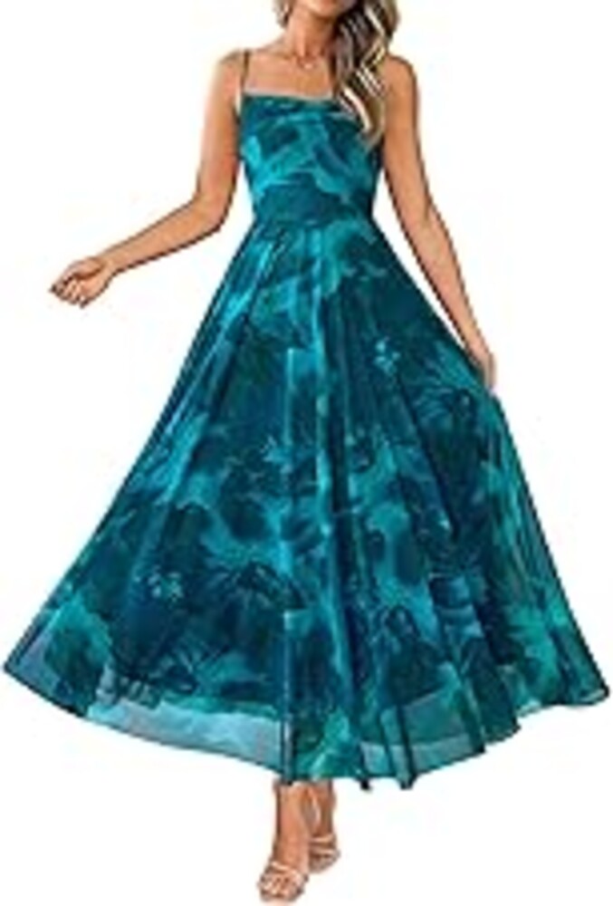 BTFBM Women Summer Floral Maxi Dresses Elegant Spaghetti Strap Dress Printed Party Dress Beach Long Dresses