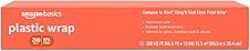 Amazon Basics Plastic Food Wrap, BPA Free, Microwavable, 200 Sq Ft, Pack of 1