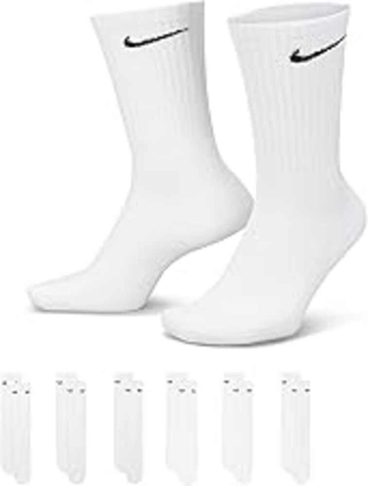 Nike Unisex Adult Everyday Cushioned Training Crew Socks (6-Pack) | Mens and Womens