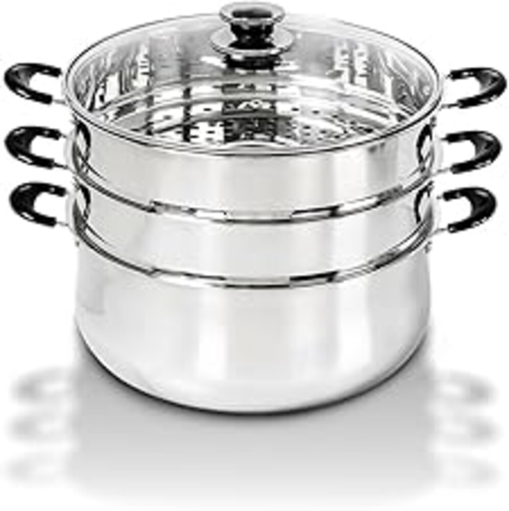 Concord 30 CM Stainless Steel 3 Tier Steamer Pot Steaming Cookware - Triply Bottom
