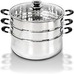 Concord 30 CM Stainless Steel 3 Tier Steamer Pot Steaming Cookware - Triply Bottom