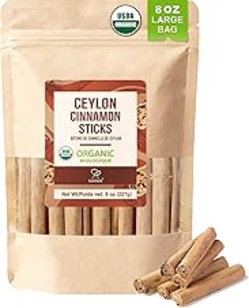 Soeos Ceylon Cinnamon Sticks, 8 oz (227g) Premium Grade Ceylon Cinnamon, Naturally Aromatic Whole for Baking, Cooking, Desserts, and Beverages