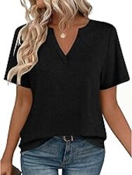 Zeagoo Womens Tops Short Sleeve V Neck Tee Shirts Cute Dressy Casual Clothing Business Work Blouse