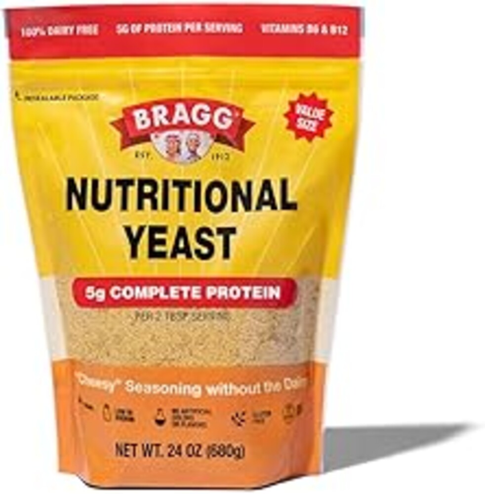 Bragg Premium Nutritional Yeast Seasoning - Vegan, Gluten Free – Good Source of Protein & Vitamins – Nutritious Savory Parmesan Cheese Substitute (24oz (Pack of 1), Original)