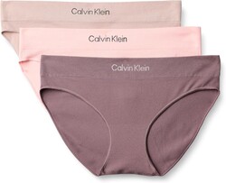Calvin Klein Women's Microfiber Seamless Rib Bikini Panties, 3 Pack