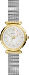 Fossil Women's Watch and Bracelet Set, Carlie Three-Hand Stainless Steel Watch for Women and Bracelet Set