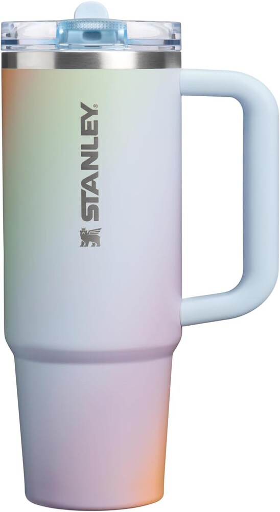STANLEY Quencher ProTour Flip Straw Tumbler with Leakproof Lid 30 oz | Built-In Straw & Handle | Cupholder Compatible for Travel | Insulated Stainless Steel Cup | BPA-Free | Sunrise Spiral
