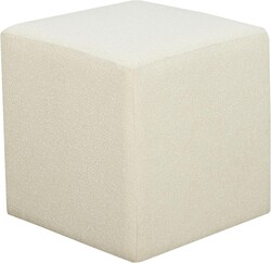Studio Living Warren 18" Cube Ottoman, Urban Transitional, Fully Assembled, Soft Boucle Fabric, Snow