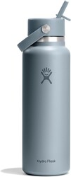 Hydro Flask Water Bottle - Insulated Stainless Steel - Wide Straw Lid, Non Spill, Leakproof in 40 Oz Shale Gray