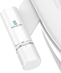 Ultra-Slim Bidet Attachment, Posterior&Feminine Wash-(Retractable Dual Nozzles), Non-Electric Bidet Attachment for Toilet Seat, Adjustable Fresh Cold Water Pressure, Stainless Steel Inlet (White)