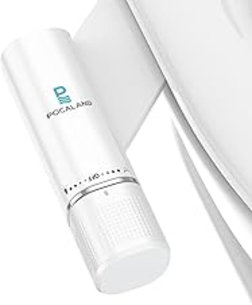 Ultra-Slim Bidet Attachment, Posterior&Feminine Wash-(Retractable Dual Nozzles), Non-Electric Bidet Attachment for Toilet Seat, Adjustable Fresh Cold Water Pressure, Stainless Steel Inlet (White)