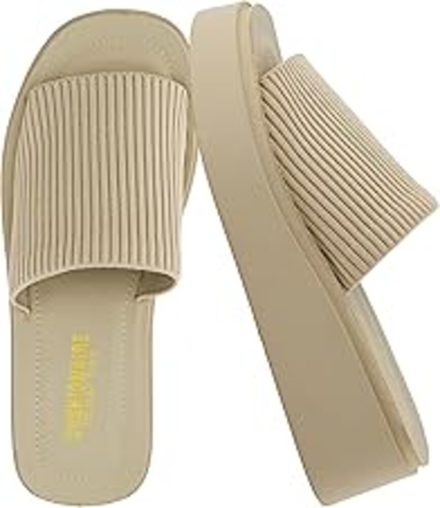 CUSHIONAIRE Pim Wedge Chunky Platform Womens Sandals with Firm Knit Upper & Memory Foam Summer Sandals for Women
