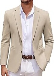 COOFANDY Men's Casual Knit Blazer Two Button Lightweight Sport Coats Suit Jacket
