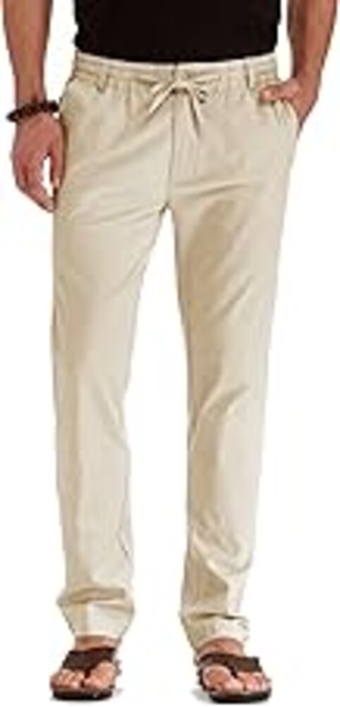 Sailwind Men's Drawstring Linen Pants Casual Summer Beach Loose Trousers