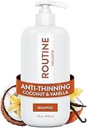 Routine Wellness Anti-Thinning Volumizing Shampoo for Thinning Hair & Hair Loss - Grow Your Confidence with Biotin & DHT Blockers - 14 oz Coconut & Vanilla