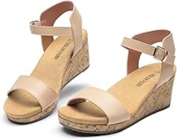 DREAM PAIRS Women's Open Toe Buckle Ankle Strap Platform Wedge Sandals for Women Summer Dressy Shoes